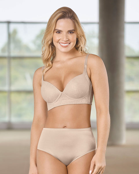 Bloomer clásico pierna alta con excelente cubrimiento tela suave#color_878-beige