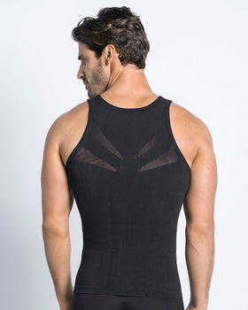 Camiseta ajustada para hombre de compresión suave en microfibra#color_700-negro