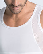 Camiseta sin mangas de compresión fuerte ideal para uso diario en algodón elástico