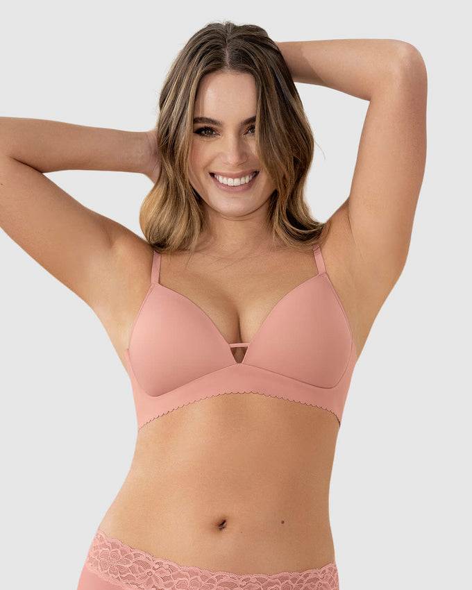 Brasier de escote profundo con realce suave sin arco perfect comfort bra#color_319-rosado