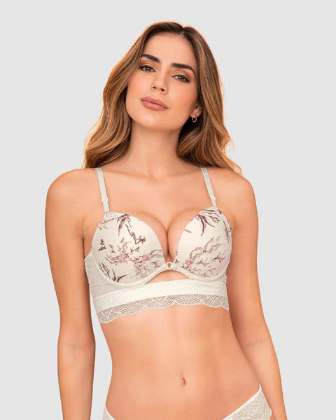 Brasier doble realce con escote profundo en espalda sexy back#color_192-perla-estampado