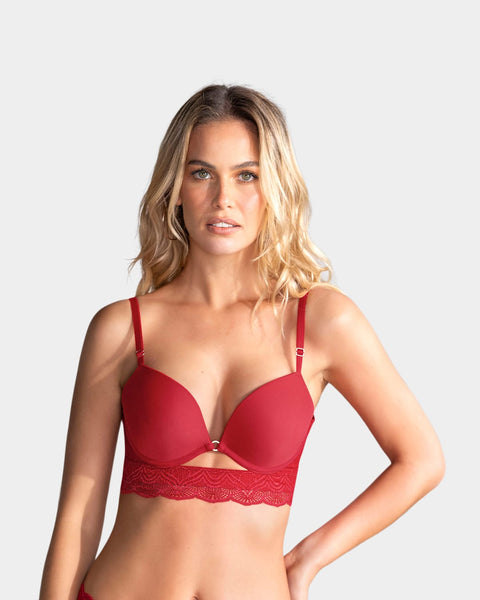 Brasier doble realce con escote profundo en espalda sexy back#color_370-rojo