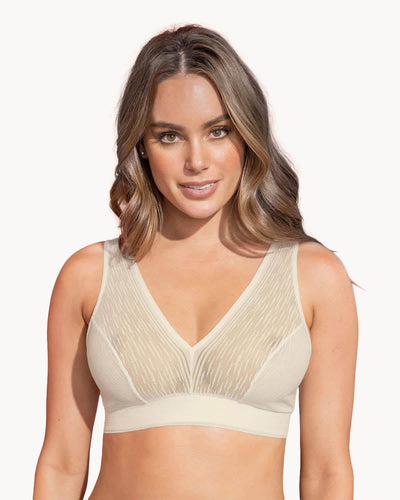 Bralette de buen cubrimiento en tul: sexy touch#color_253-marfil