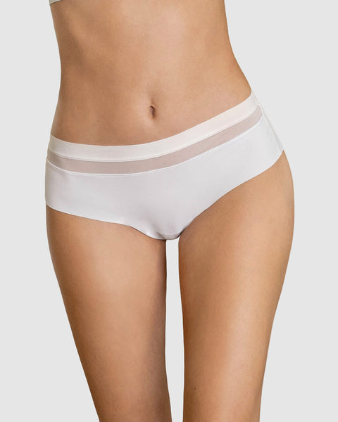 Bloomer cachetero con franja transparente decorativa#color_000-blanco