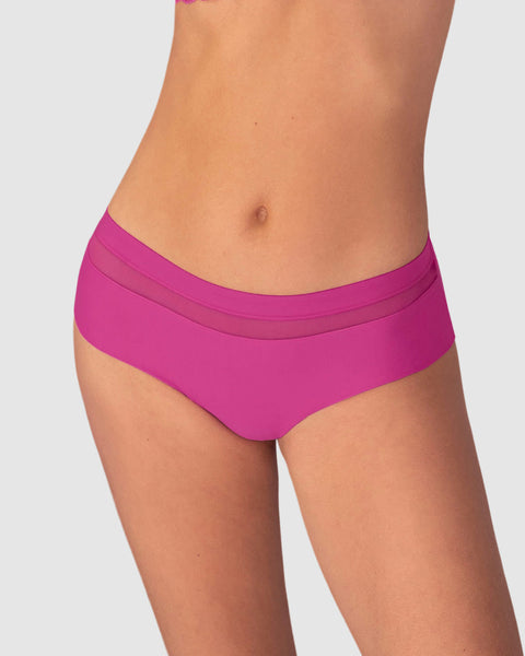 Bloomer cachetero con franja transparente decorativa#color_053-rosa-intenso