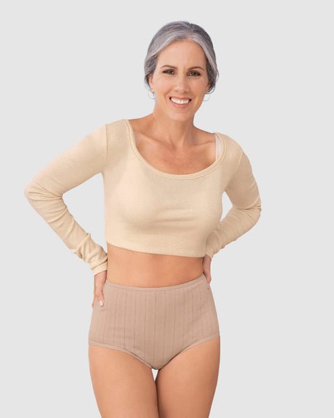 Paquete x 3 bloomers clásicos con excelente cubrimiento#color_s06-cafe-blanco-marfil