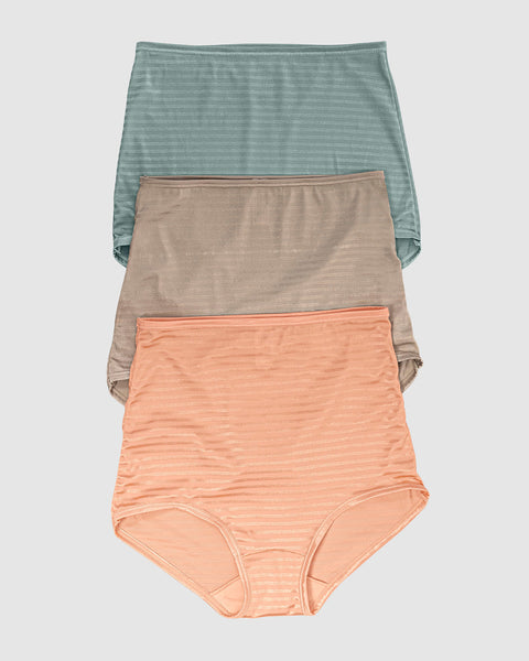 Paquete x 3 bloomers clásicos con máximo cubrimiento#color_s20-mandarina-gris-verdoso-cafe-claro