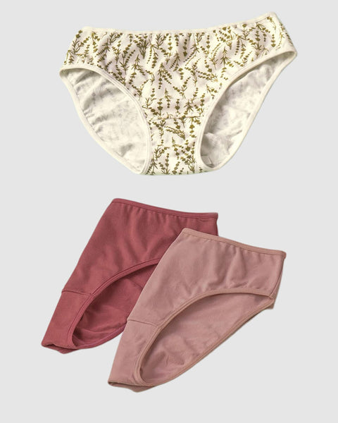 Paquete x 3 bloomers tipo bikini con buen cubrimiento#color_s27-mora-vino-estampado