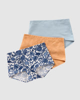 Paquete x 3 cómodos bloomers estilo bóxers en algodón elástico#color_s26-durazno-azul-medio-estampado