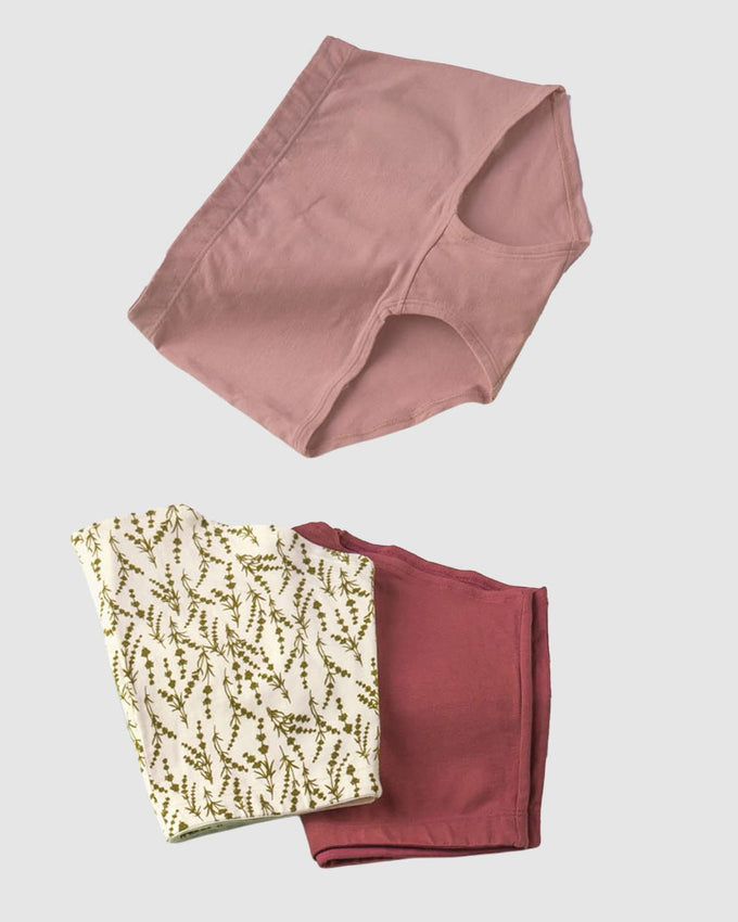 Paquete x 3 cómodos bloomers estilo bóxers en algodón elástico#color_s27-mora-vino-estampado