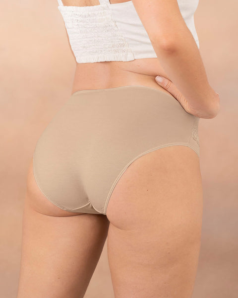 Paquete x 3 bloomers tipo bikini clásicos y confortables#color_s25-mandarina-gris-verdoso-cafe-claro