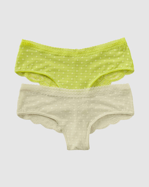 Paquete x 2 bloomers cacheteros en encaje y tul#color_s39-estampado-amarillo-verdoso