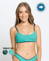 Top de bikini bio-pet doble faz con cargaderas fijas#color_515-estampado-tropical