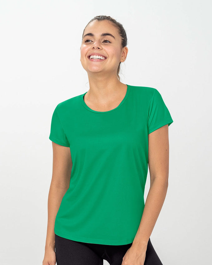 Camiseta deportiva de secado rápido y silueta semiajustada#color_635-verde
