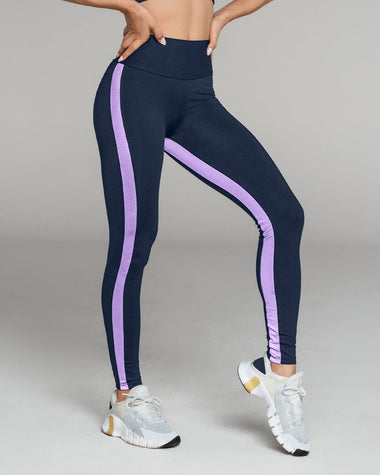 Legging con laterales en contraste leonisa active by silvy araujo#color_515-azul-oscuro