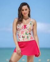 Vestido de baño de control suave con fajón multiusos incorporado#color_012-estampado-flores