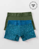 Paquete x2 bóxers cortos en algodón elástico#color_s49-verde-azul-estampado