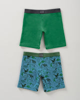 Paquete x 2 bóxer largo en algodón para niño#color_s16-verde-estampado