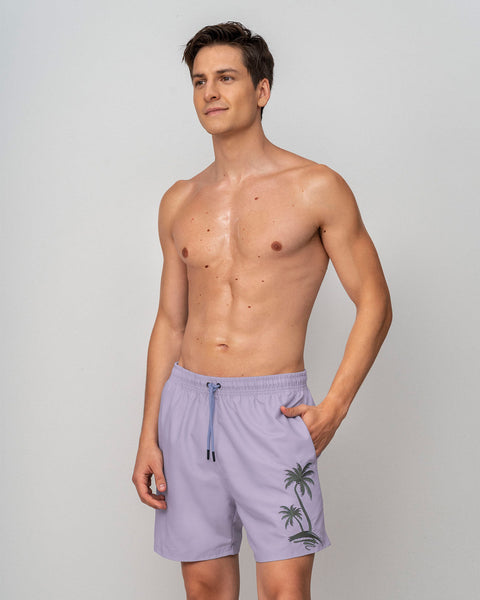 Pantaloneta corta de baño para hombre elaborada con pet reciclado#color_480-morado