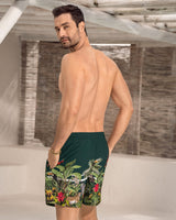 Pantaloneta corta de baño para hombre elaborada con pet reciclado#color_695-verde-estampado