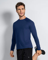 Camiseta deportiva de manga larga con acabado antibacterial para hombre#color_540-azul