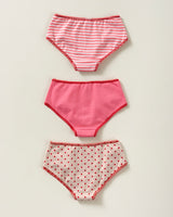 Paquete x 3 bloomers clásicos en algodón suave para niña#color_s25-corazones-rosado-rayas