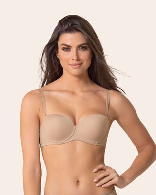 Brasier strapless con arco de realce suave#color_802-cafe-claro