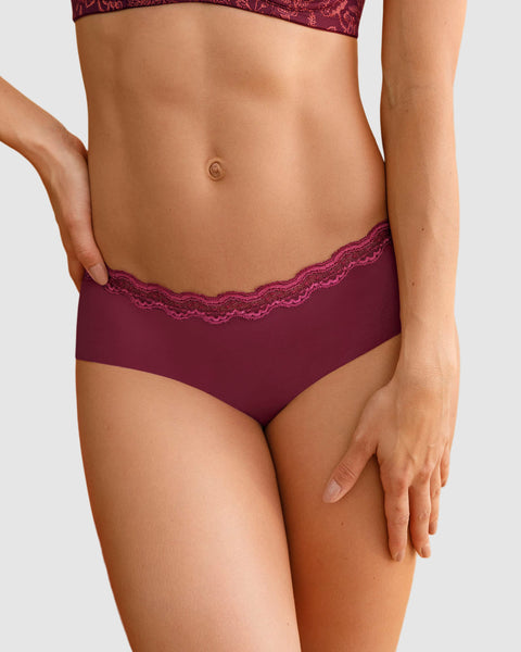 Bloomer hipster con encaje en cintura tiro medio#color_382-vino