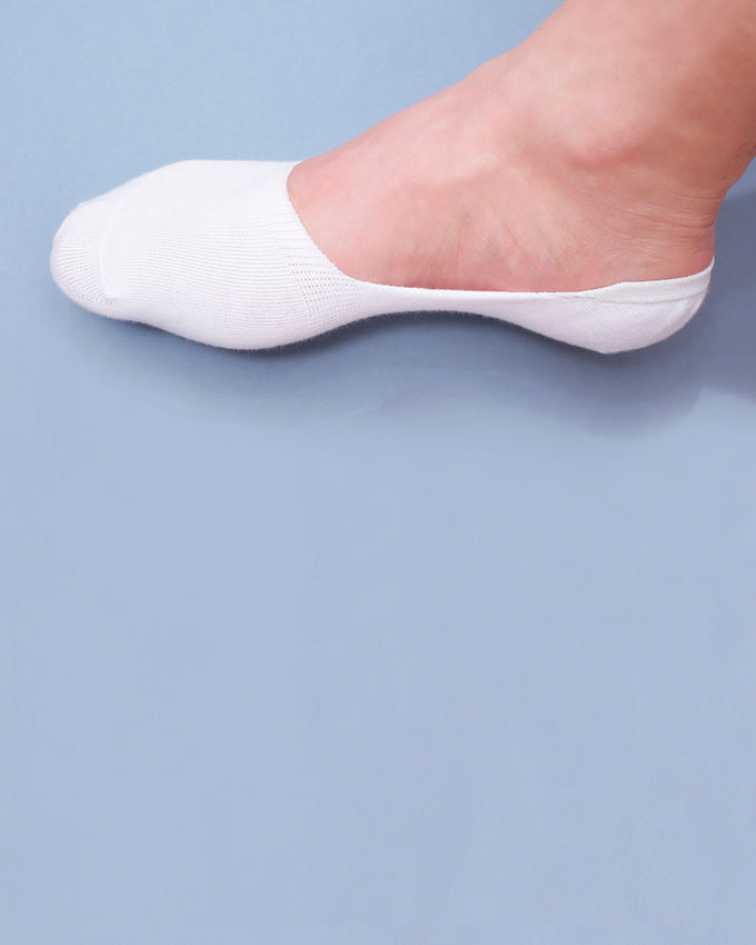 Calcetín invisible de algodón con diseño que protege el pie#color_000-blanco