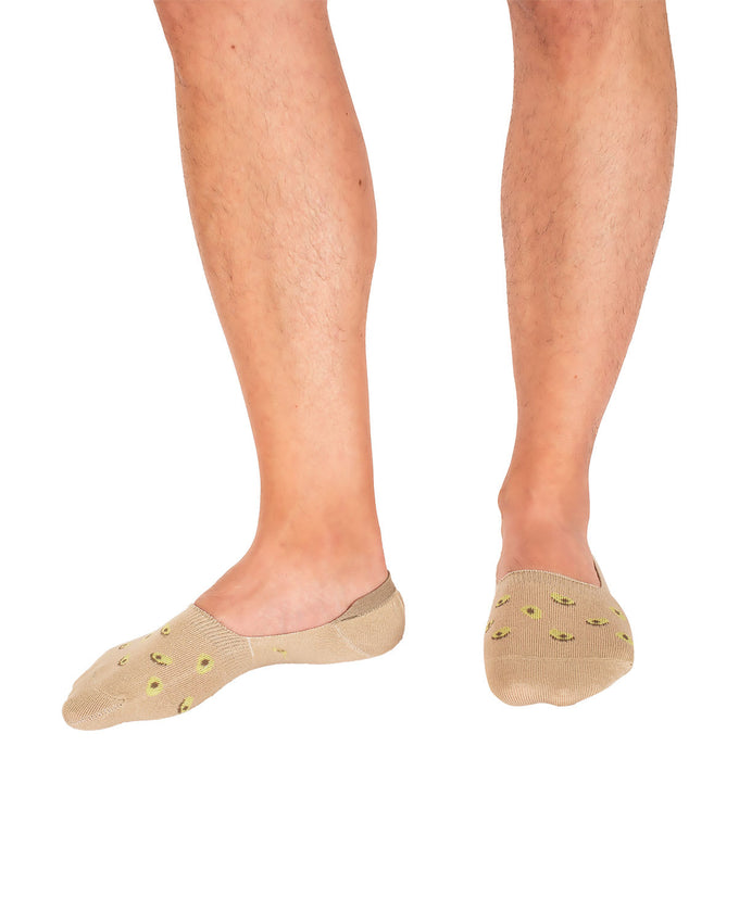 Calcetín invisible de algodón con diseño que protege el pie#color_849-beige