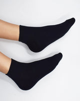 Calcetines tipo calceta de algodón con media toalla en planta del pie#color_700-negro