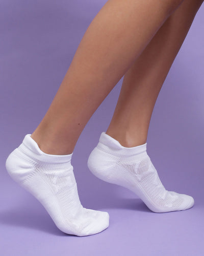 Calcetines tipo calceta soporte en tobillo y protector de talón#color_000-blanco