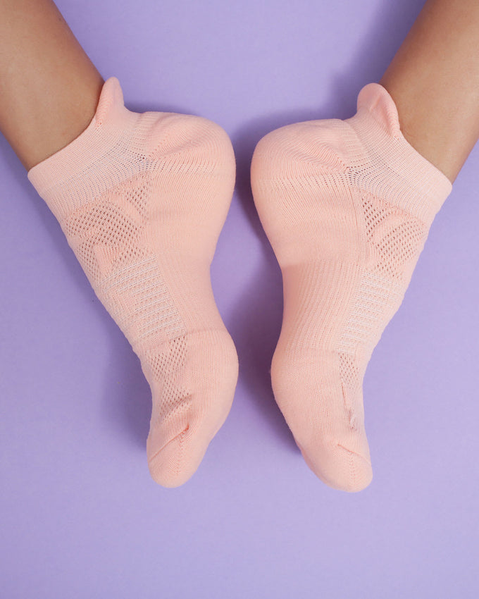 Calcetines tipo calceta soporte en tobillo y protector de talón#color_203-naranja