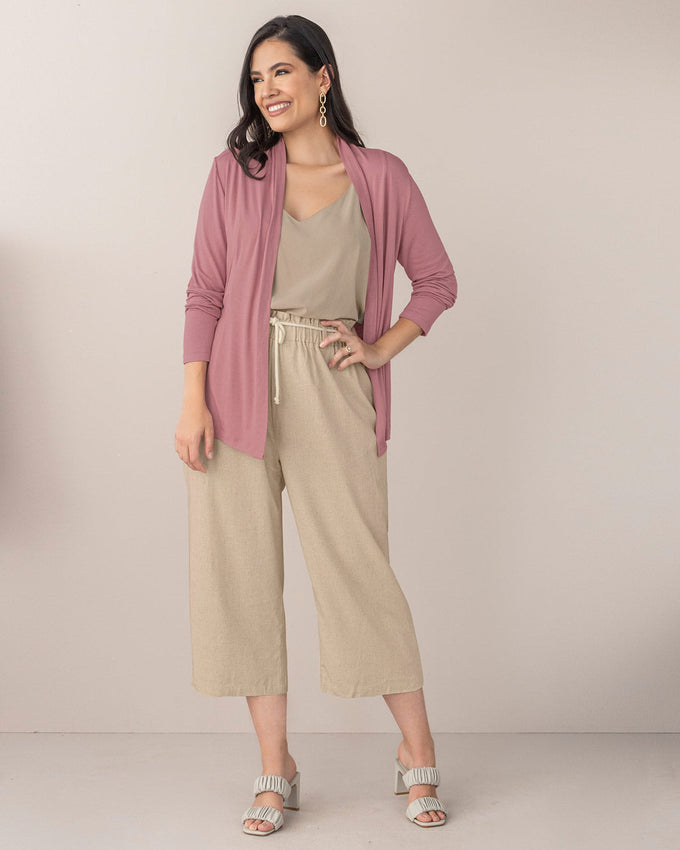 Saquillo manga larga en tejido de punto para mujer#color_181-palo-rosa
