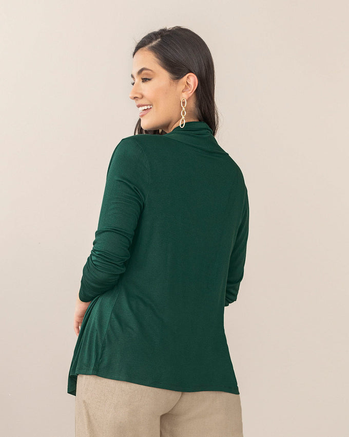 Saquillo manga larga en tejido de punto para mujer#color_728-verde