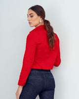 Blusa manga larga con perilla funcional y botón en puños#color_323-rojo