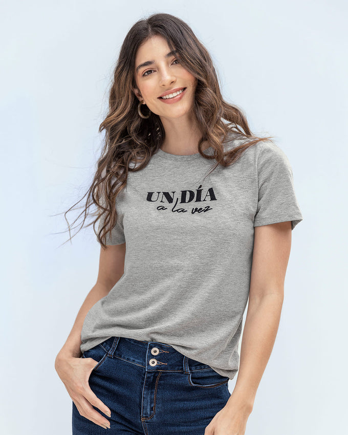 Blusa manga corta cuello redondo#color_092-gris-jaspe
