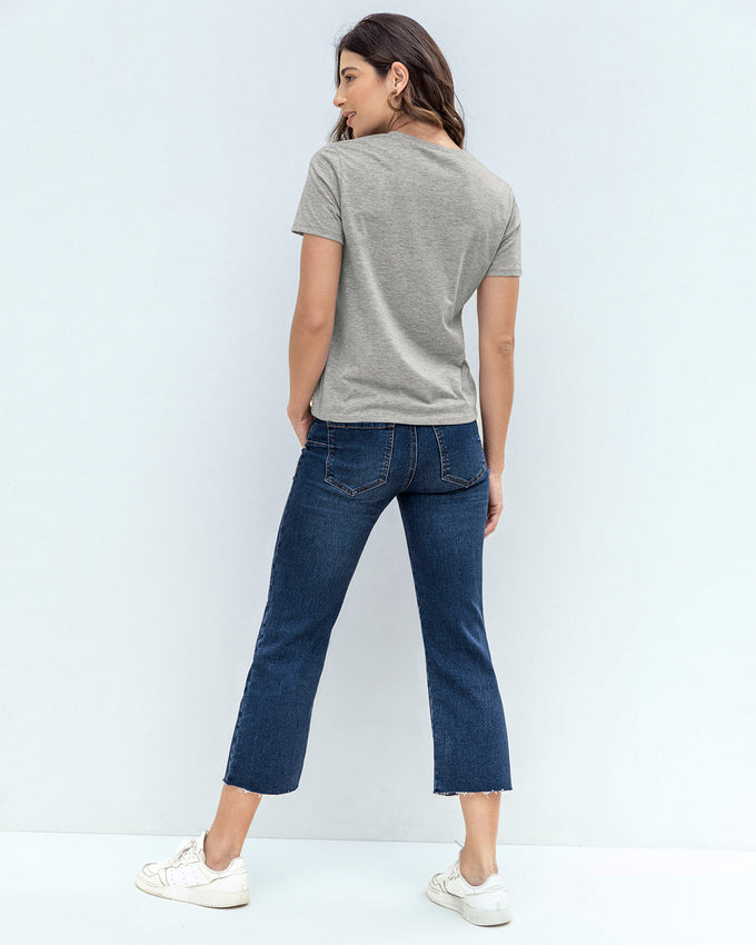 Blusa manga corta cuello redondo#color_092-gris-jaspe