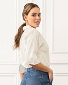 Blusa manga larga de puños anchos y botones funcionales