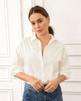 Blusa manga larga de puños anchos y botones funcionales#color_000-blanco