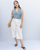 Blusa sin mangas con cuello en v