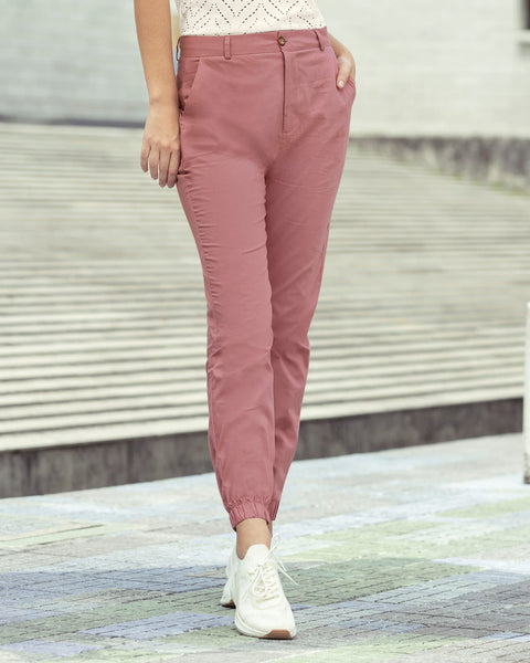 Pantalón exterior jogger mujer#color_180-palo-de-rosa