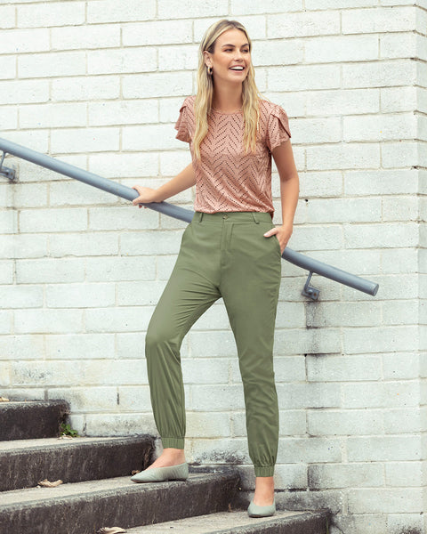 Pantalón exterior jogger mujer#color_607-verde