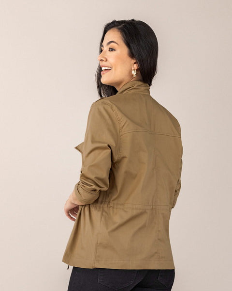 Chaqueta manga larga cuello alto#color_801-ocre