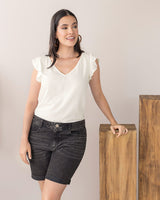Blusa manga corta con boleros y escote en v#color_018-marfil