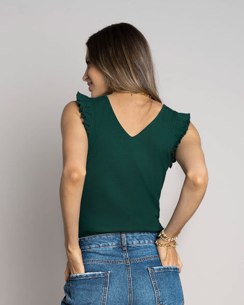 Blusa sin mangas con bolero#color_676-verde-botella