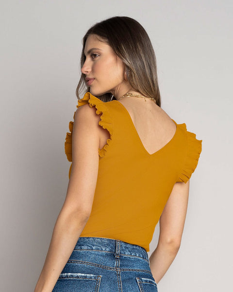 Blusa sin mangas con bolero#color_847-mostaza