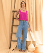 Blusa corta con escote cuadrado