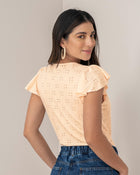 Blusa manga corta en ojalillo