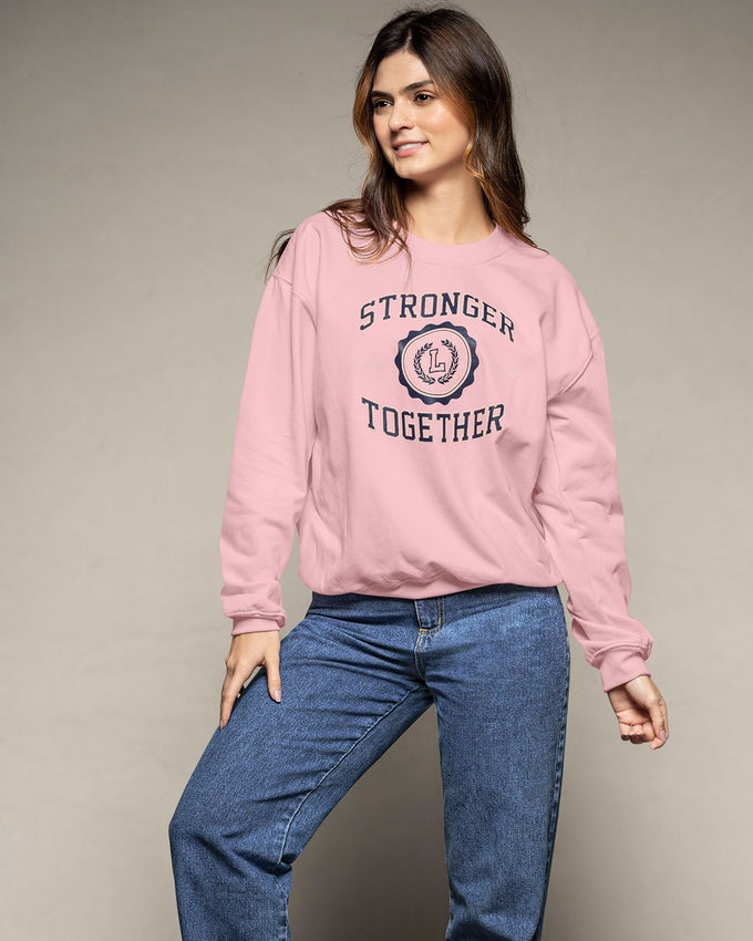 Suéter manga larga con cuello, fajón y puños en rib#color_301-rosado